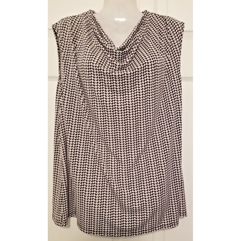 Worthington Women's Top Blouse Geometric Design Sleeveless Keyhole Back Size XXL